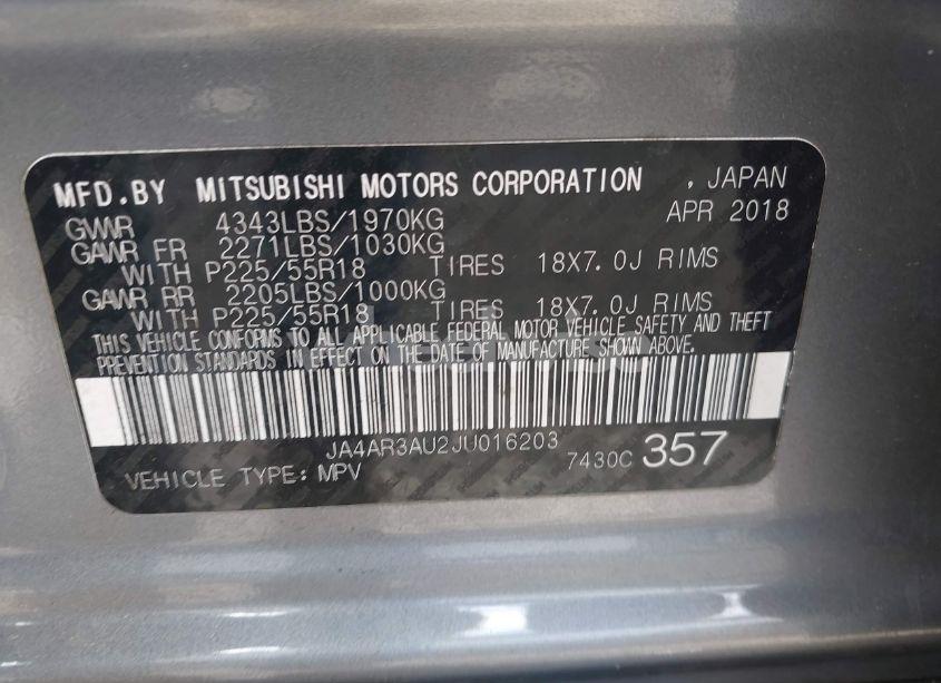 Photo 9 of 2018 Mitsubishi Outlander SPORT 2.0 ES (VIN JA4AR3AU2JU016203)