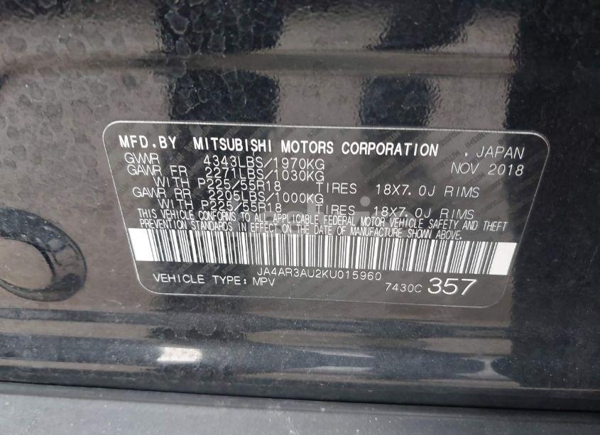 Photo 9 of 2019 Mitsubishi Outlander SPORT 2.0 SE (VIN JA4AR3AU2KU015960)