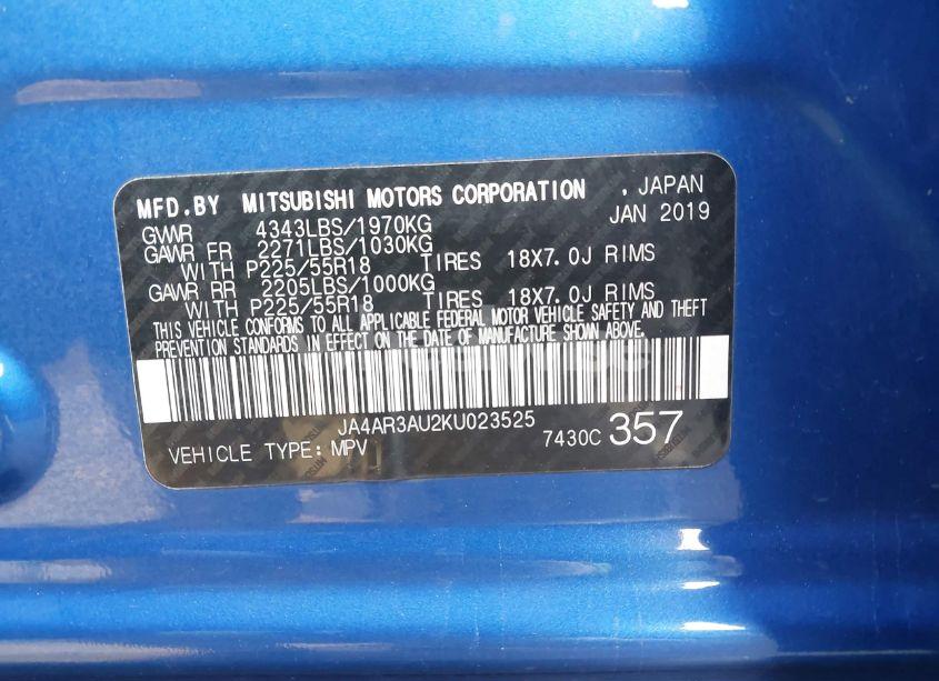 Photo 9 of 2019 Mitsubishi Outlander SPORT 2.0 SE (VIN JA4AR3AU2KU023525)