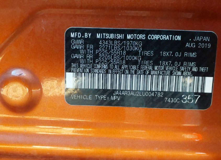 Photo 9 of 2020 Mitsubishi Outlander SPORT 2.0 ES (VIN JA4AR3AU2LU004782)