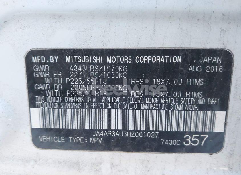 Photo 9 of 2017 Mitsubishi Outlander SPORT 2.0 ES (VIN JA4AR3AU3HZ001027)