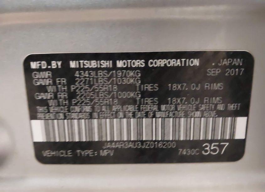 Photo 9 of 2018 Mitsubishi Outlander SPORT 2.0 ES (VIN JA4AR3AU3JZ016200)