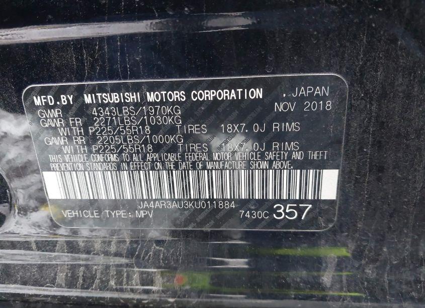 Photo 9 of 2019 Mitsubishi Outlander SPORT 2.0 LE (VIN JA4AR3AU3KU011884)