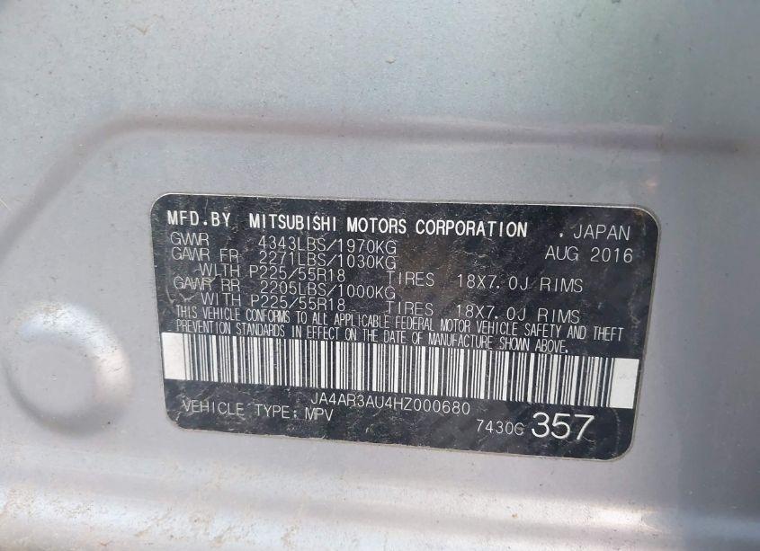 Photo 9 of 2017 Mitsubishi Outlander SPORT 2.0 ES (VIN JA4AR3AU4HZ000680)