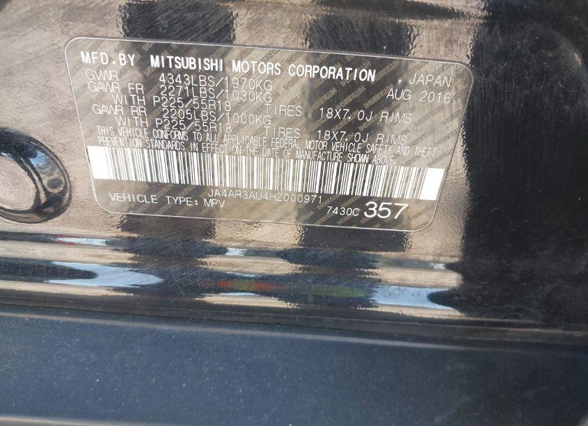 Photo 9 of 2017 Mitsubishi Outlander SPORT 2.0 ES (VIN JA4AR3AU4HZ000971)