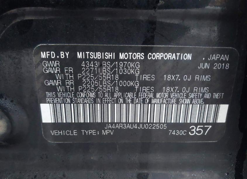 Photo 9 of 2018 Mitsubishi Outlander SPORT 2.0 ES/2.0 LE (VIN JA4AR3AU4JU022505)