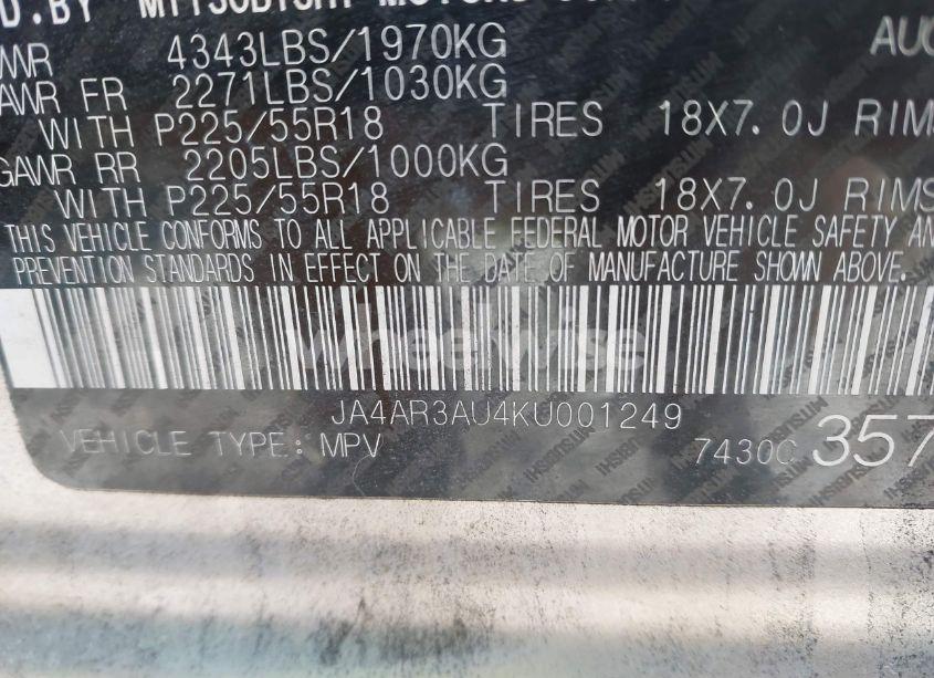 Photo 9 of 2019 Mitsubishi Outlander SPORT 2.0 ES (VIN JA4AR3AU4KU001249)