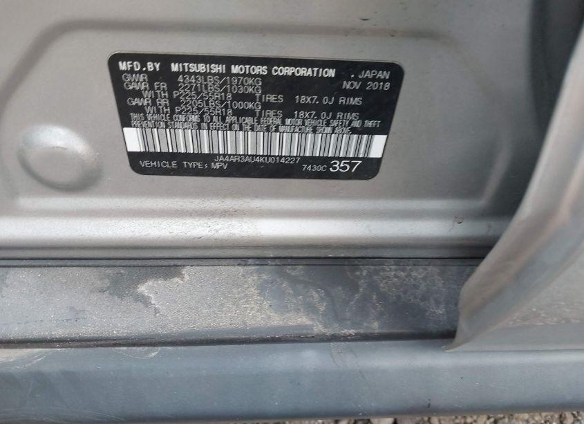 Photo 9 of 2019 Mitsubishi Outlander SPORT 2.0 SE (VIN JA4AR3AU4KU014227)