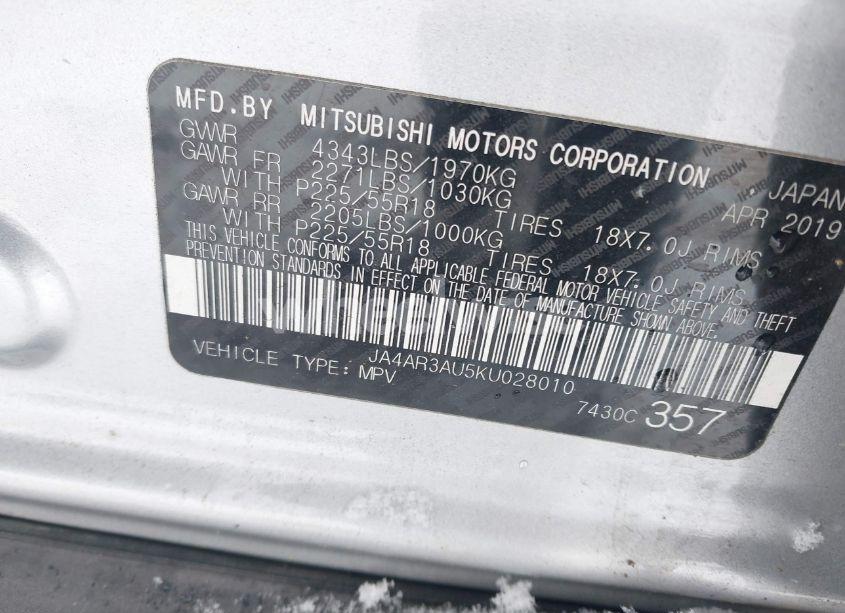 Photo 9 of 2019 Mitsubishi Outlander SPORT 2.0 ES/2.0 LE/2.0 SE/2.0 SP (VIN JA4AR3AU5KU028010)