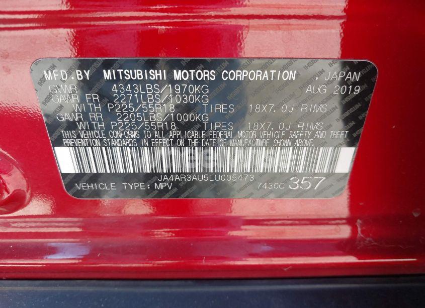 Photo 9 of 2020 Mitsubishi Outlander SPORT 2.0 ES (VIN JA4AR3AU5LU005473)