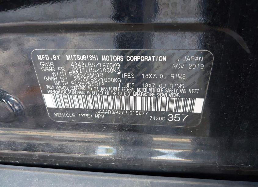 Photo 9 of 2020 Mitsubishi Outlander SPORT 2.0 SE (VIN JA4AR3AU5LU015677)