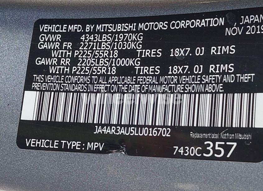 Photo 9 of 2020 Mitsubishi Outlander SPORT 2.0 SE AWC (VIN JA4AR3AU5LU016702)