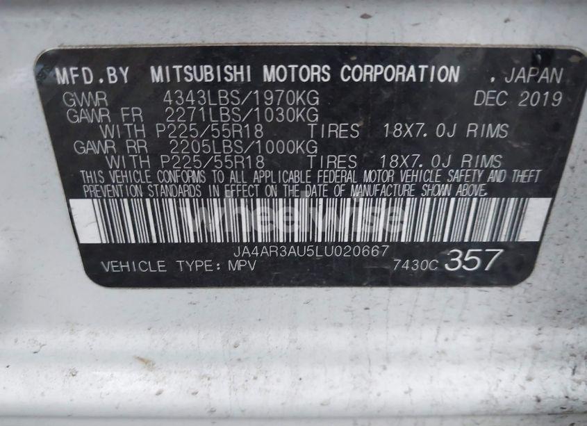 Photo 9 of 2020 Mitsubishi Outlander SPORT 2.0 BE AWC (VIN JA4AR3AU5LU020667)