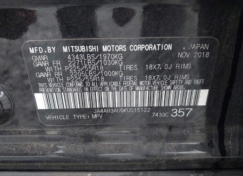 Photo 9 of 2019 Mitsubishi Outlander SPORT 2.0 LE (VIN JA4AR3AU6KU015122)