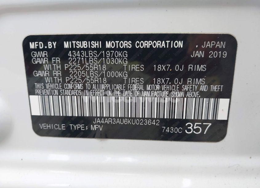 Photo 9 of 2019 Mitsubishi Outlander SPORT 2.0 LE (VIN JA4AR3AU6KU023642)