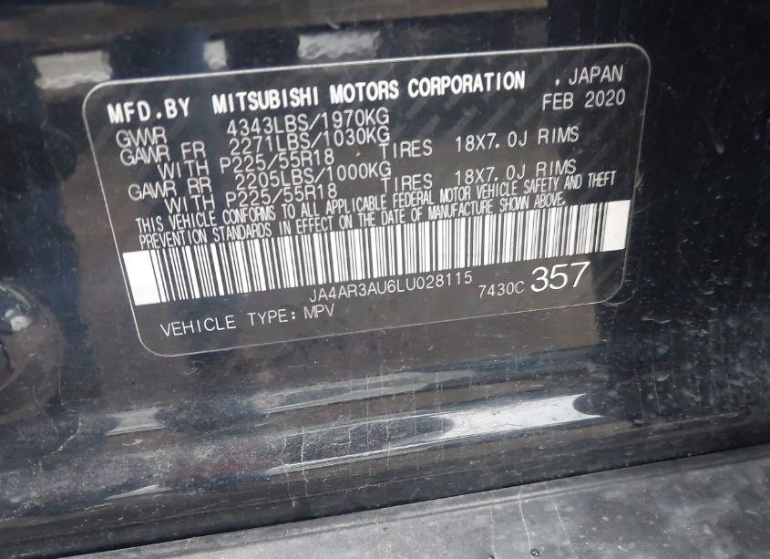 Photo 9 of 2020 Mitsubishi Outlander SPORT 2.0 BE /2.0 ES /2.0 SE /2.0 SP (VIN JA4AR3AU6LU028115)