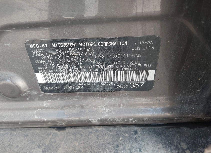 Photo 9 of 2018 Mitsubishi Outlander SPORT 2.0 ES/2.0 LE (VIN JA4AR3AU7JU020683)