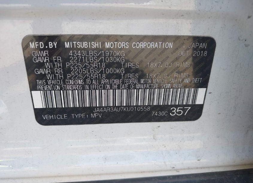 Photo 9 of 2019 Mitsubishi Outlander SPORT 2.0 ES/2.0 LE/2.0 SE/2.0 SP (VIN JA4AR3AU7KU010558)