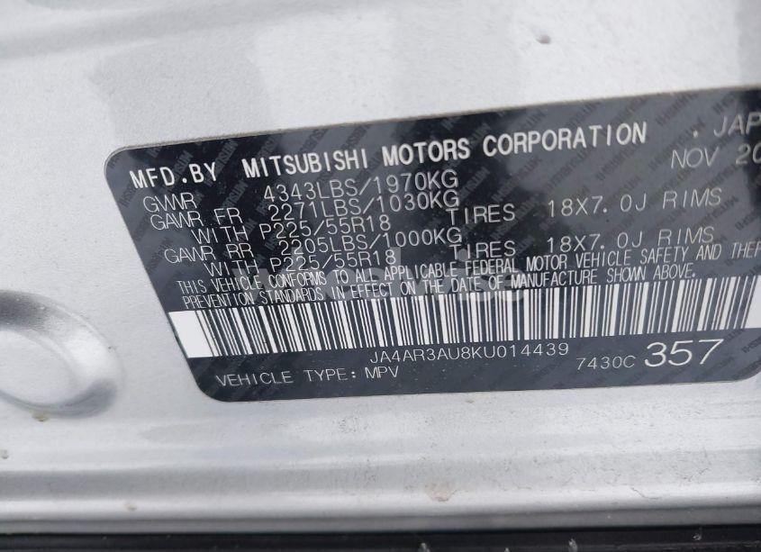 Photo 9 of 2019 Mitsubishi Outlander SPORT 2.0 LE (VIN JA4AR3AU8KU014439)