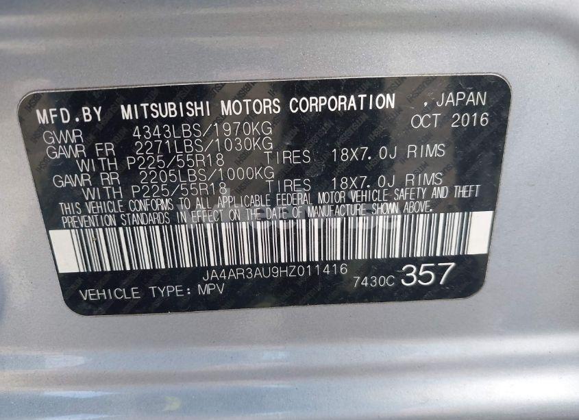 Photo 9 of 2017 Mitsubishi Outlander SPORT 2.0 ES (VIN JA4AR3AU9HZ011416)