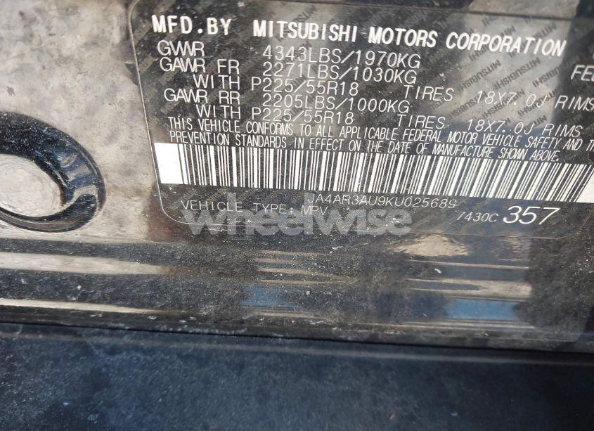 Photo 9 of 2019 Mitsubishi Outlander SPORT 2.0 LE (VIN JA4AR3AU9KU025689)