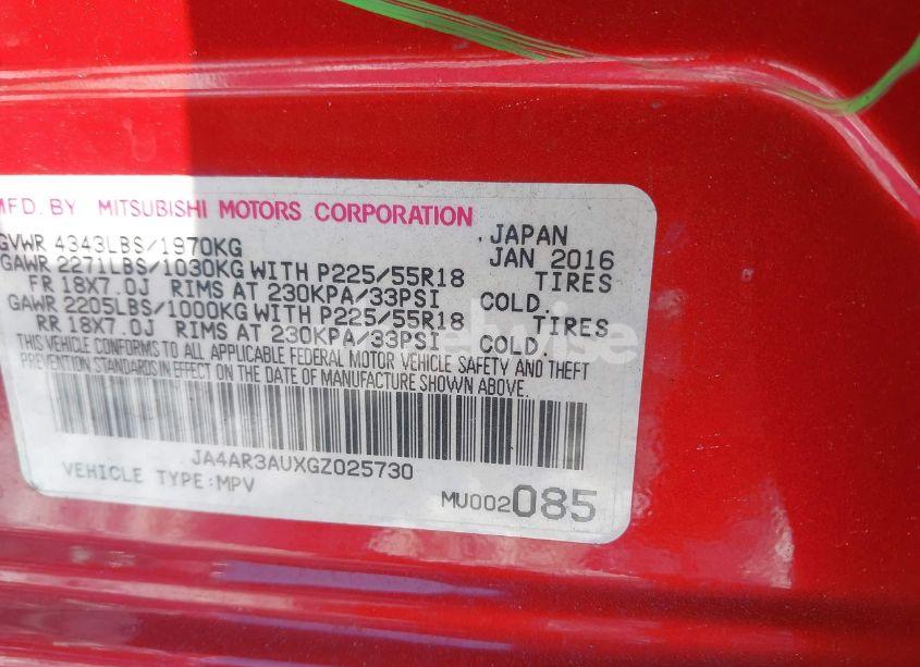 Photo 9 of 2016 Mitsubishi Outlander SPORT 2.0 ES (VIN JA4AR3AUXGZ025730)