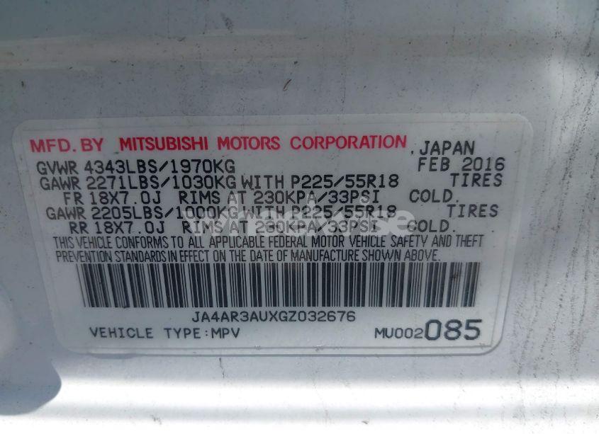 Photo 9 of 2016 Mitsubishi Outlander SPORT 2.0 ES (VIN JA4AR3AUXGZ032676)