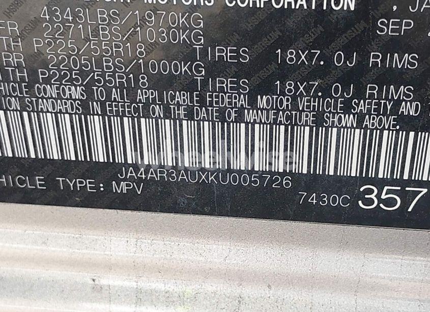 Photo 9 of 2019 Mitsubishi Outlander SPORT 2.0 ES/2.0 LE/2.0 SE/2.0 SP (VIN JA4AR3AUXKU005726)