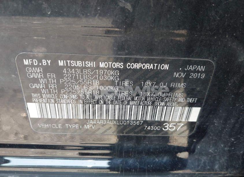 Photo 9 of 2020 Mitsubishi Outlander SPORT 2.0 ES AWC (VIN JA4AR3AUXLU013567)