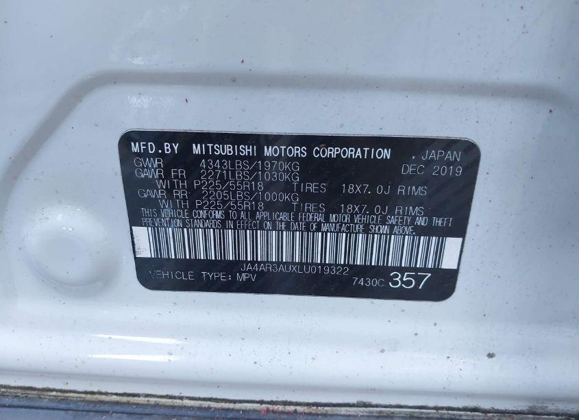 Photo 9 of 2020 Mitsubishi Outlander SPORT 2.0 SE (VIN JA4AR3AUXLU019322)