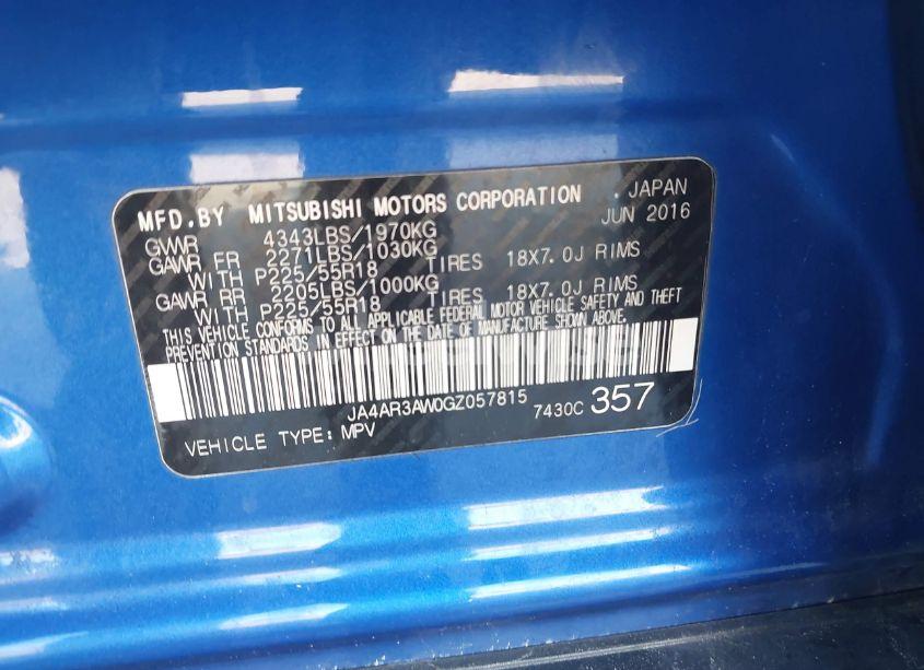 Photo 9 of 2016 Mitsubishi Outlander SPORT 2.4 ES (VIN JA4AR3AW0GZ057815)