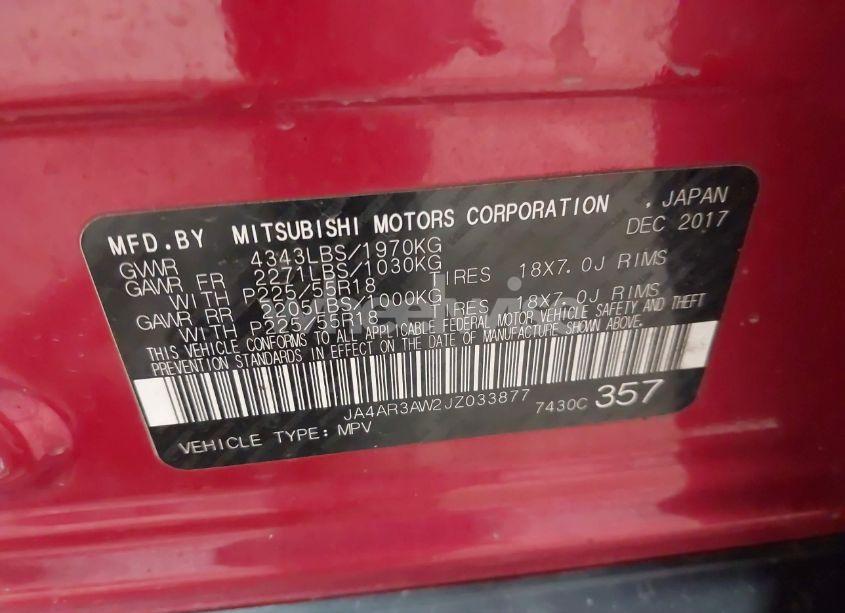Photo 9 of 2018 Mitsubishi Outlander SPORT 2.4 SE (VIN JA4AR3AW2JZ033877)