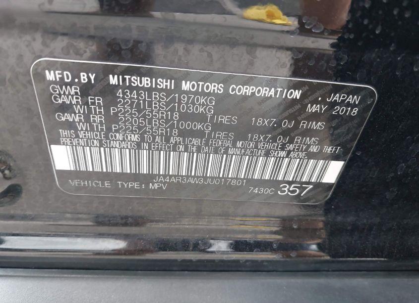 Photo 9 of 2018 Mitsubishi Outlander SPORT 2.4 SE (VIN JA4AR3AW3JU017801)