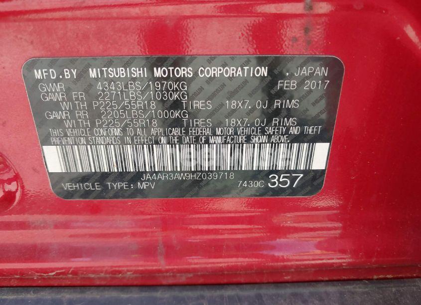 Photo 9 of 2017 Mitsubishi Outlander SPORT 2.4 SE (VIN JA4AR3AW9HZ039718)