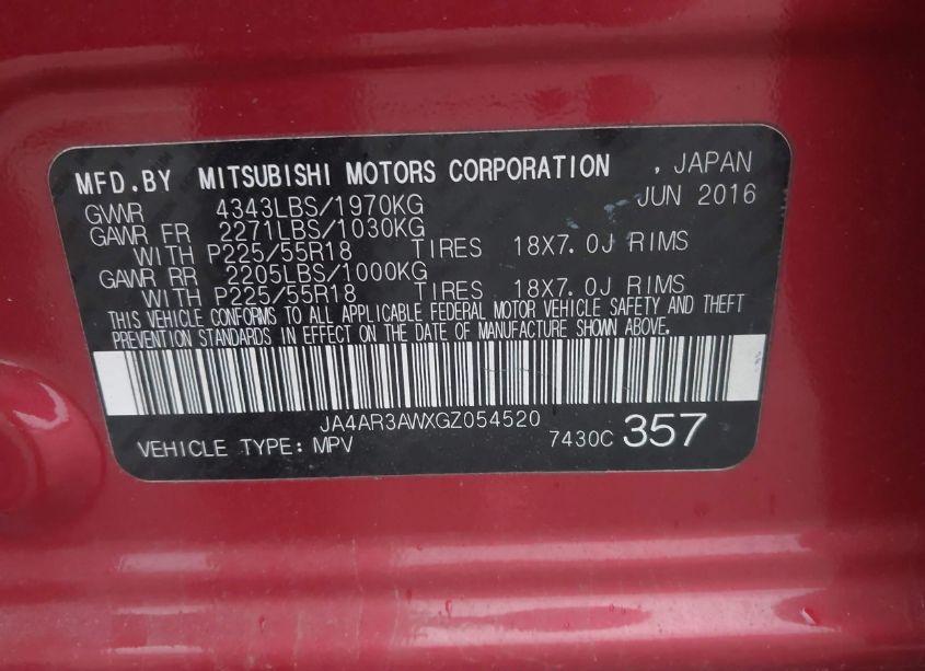 Photo 9 of 2016 Mitsubishi Outlander SPORT 2.4 ES/2.4 SE (VIN JA4AR3AWXGZ054520)