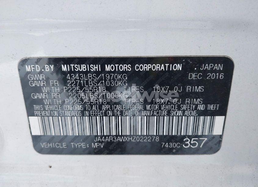 Photo 9 of 2017 Mitsubishi Outlander SPORT 2.4 SE (VIN JA4AR3AWXHZ022278)