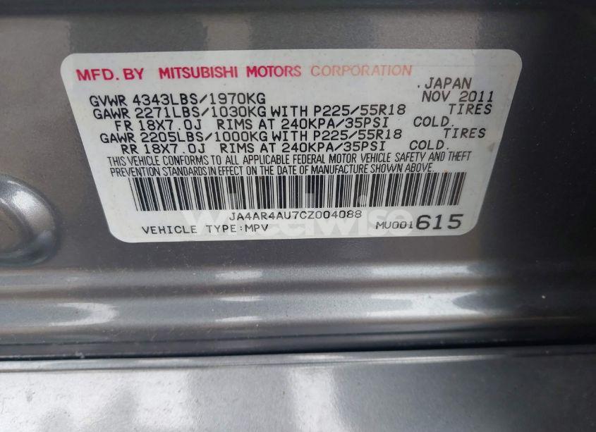 Photo 9 of 2012 Mitsubishi Outlander SPORT SE (VIN JA4AR4AU7CZ004088)