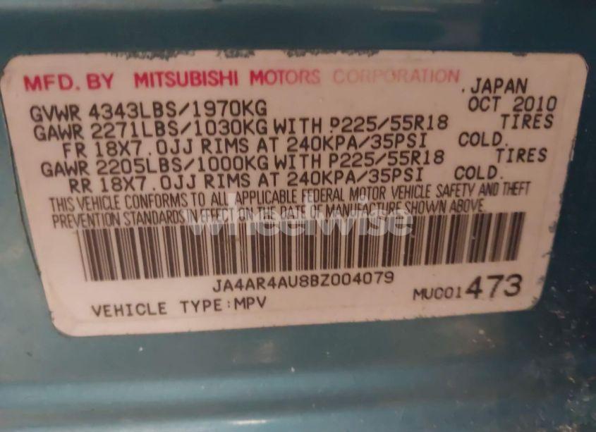 Photo 9 of 2011 Mitsubishi Outlander SPORT (VIN JA4AR4AU8BZ004079)
