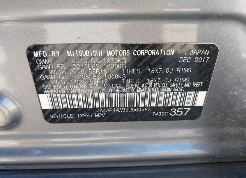 Photo 9 of 2018 Mitsubishi Outlander SPORT 2.4 SEL (VIN JA4AR4AW3JU000583)