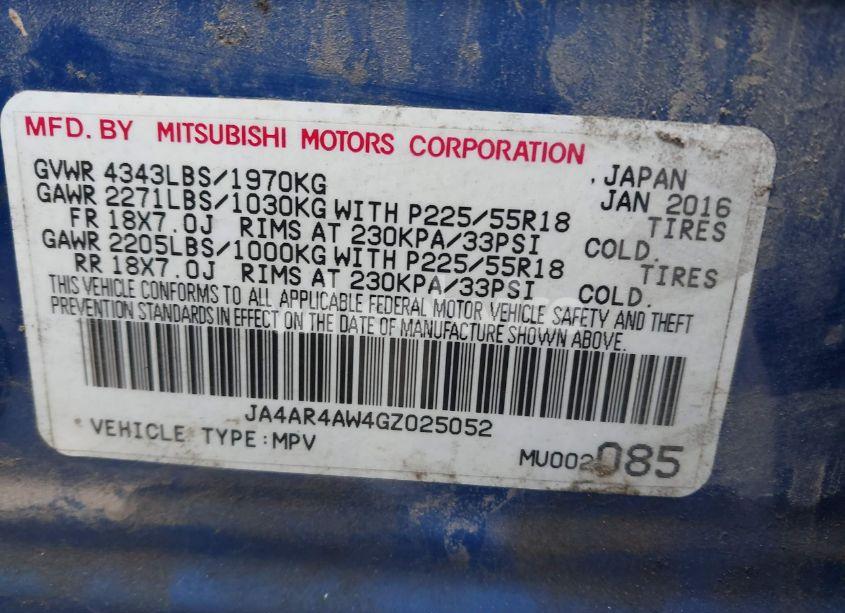 Photo 9 of 2016 Mitsubishi Outlander SPORT 2.4 SEL (VIN JA4AR4AW4GZ025052)