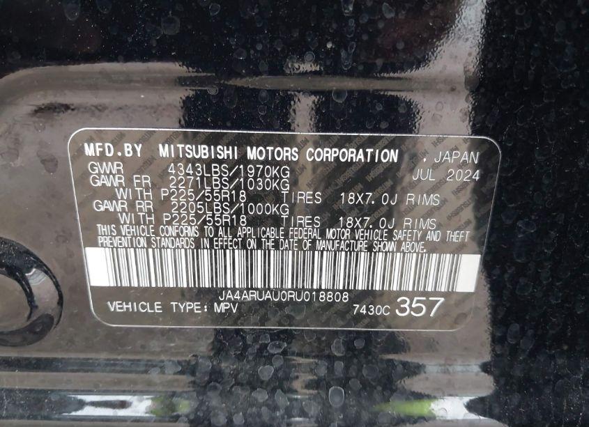 Photo 9 of 2024 Mitsubishi Outlander SPORT 2.0 ES AWC/2.0 LE AWC/2.0 RALLIART AWC/2.0 S AWC/2.0 SE AWC (VIN JA4ARUAU0RU018808)