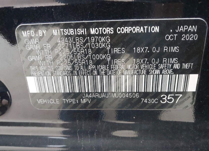 Photo 9 of 2021 Mitsubishi Outlander SPORT 2.0 BE AWC/2.0 ES AWC/2.0 LE AWC/2.0 SE AWC (VIN JA4ARUAU1MU004506)