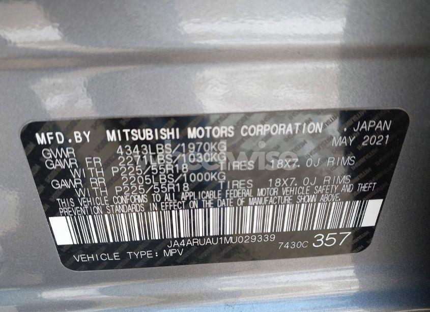 Photo 9 of 2021 Mitsubishi Outlander SPORT 2.0 BE /2.0 ES /2.0 LE /2.0 SE (VIN JA4ARUAU1MU029339)