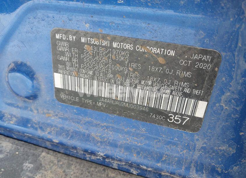 Photo 9 of 2021 Mitsubishi Outlander SPORT 2.0 BE AWC/2.0 ES AWC/2.0 LE AWC/2.0 SE AWC (VIN JA4ARUAU2MU003946)