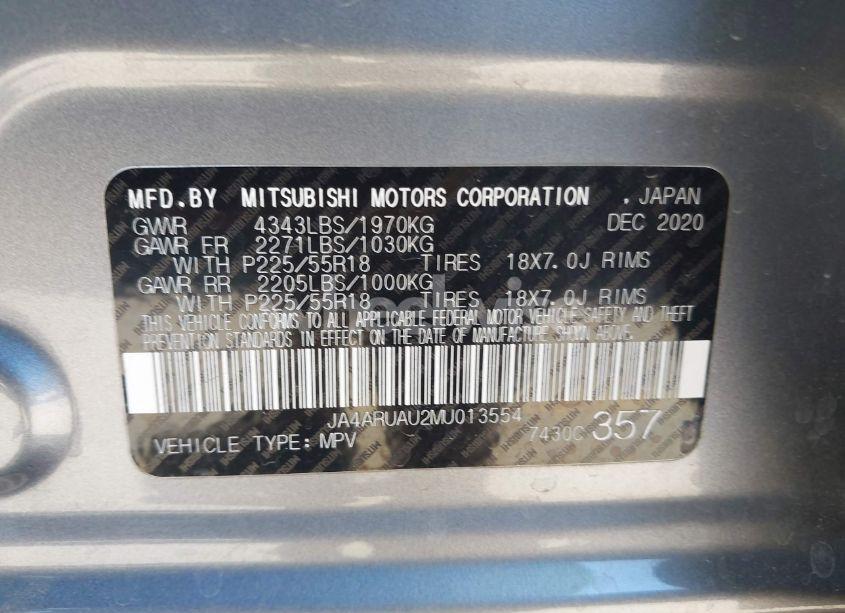 Photo 9 of 2021 Mitsubishi Outlander SPORT 2.0 BE AWC/2.0 ES AWC/2.0 LE AWC/2.0 SE AWC (VIN JA4ARUAU2MU013554)