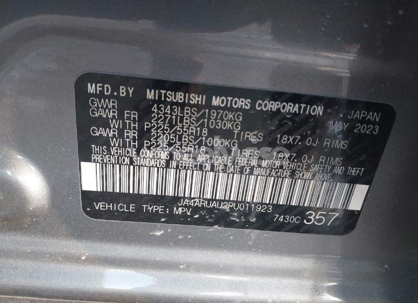 Photo 9 of 2023 Mitsubishi Outlander SPORT 2.0 SE AWC (VIN JA4ARUAU2PU011923)