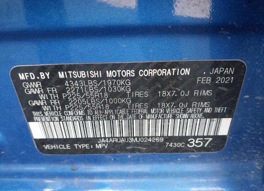 Photo 9 of 2021 Mitsubishi Outlander SPORT 2.0 ES (VIN JA4ARUAU3MU024269)