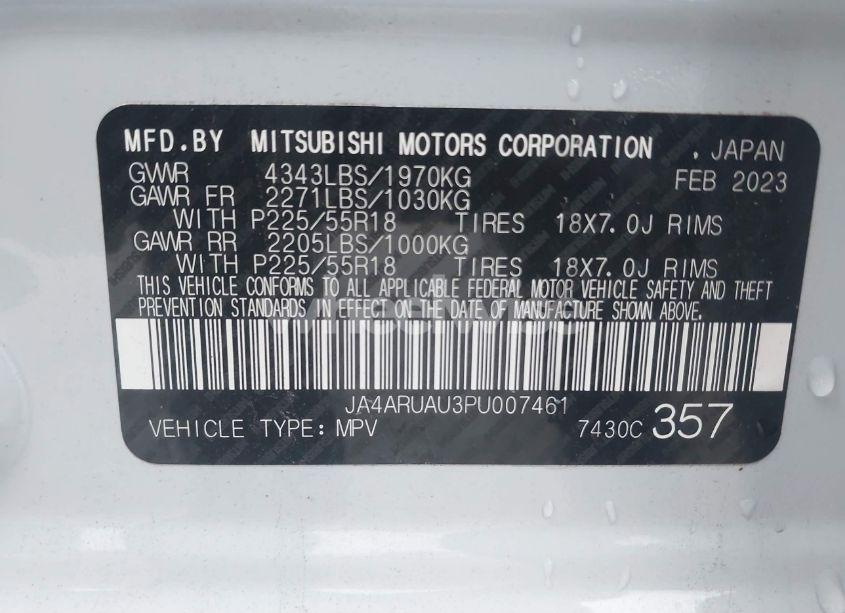 Photo 9 of 2023 Mitsubishi Outlander SPORT 2.0 SE (VIN JA4ARUAU3PU007461)