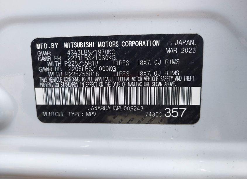 Photo 9 of 2023 Mitsubishi Outlander SPORT 2.0 SE AWC (VIN JA4ARUAU3PU009243)