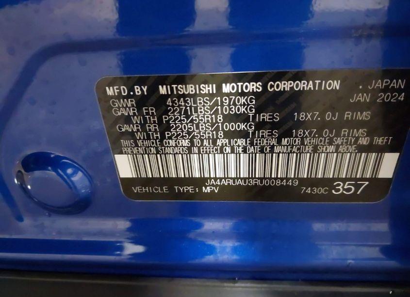 Photo 9 of 2024 Mitsubishi Outlander SPORT 2.0 LE (VIN JA4ARUAU3RU008449)